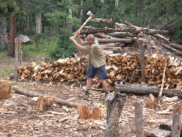Chopping Wood at Crooked Creek